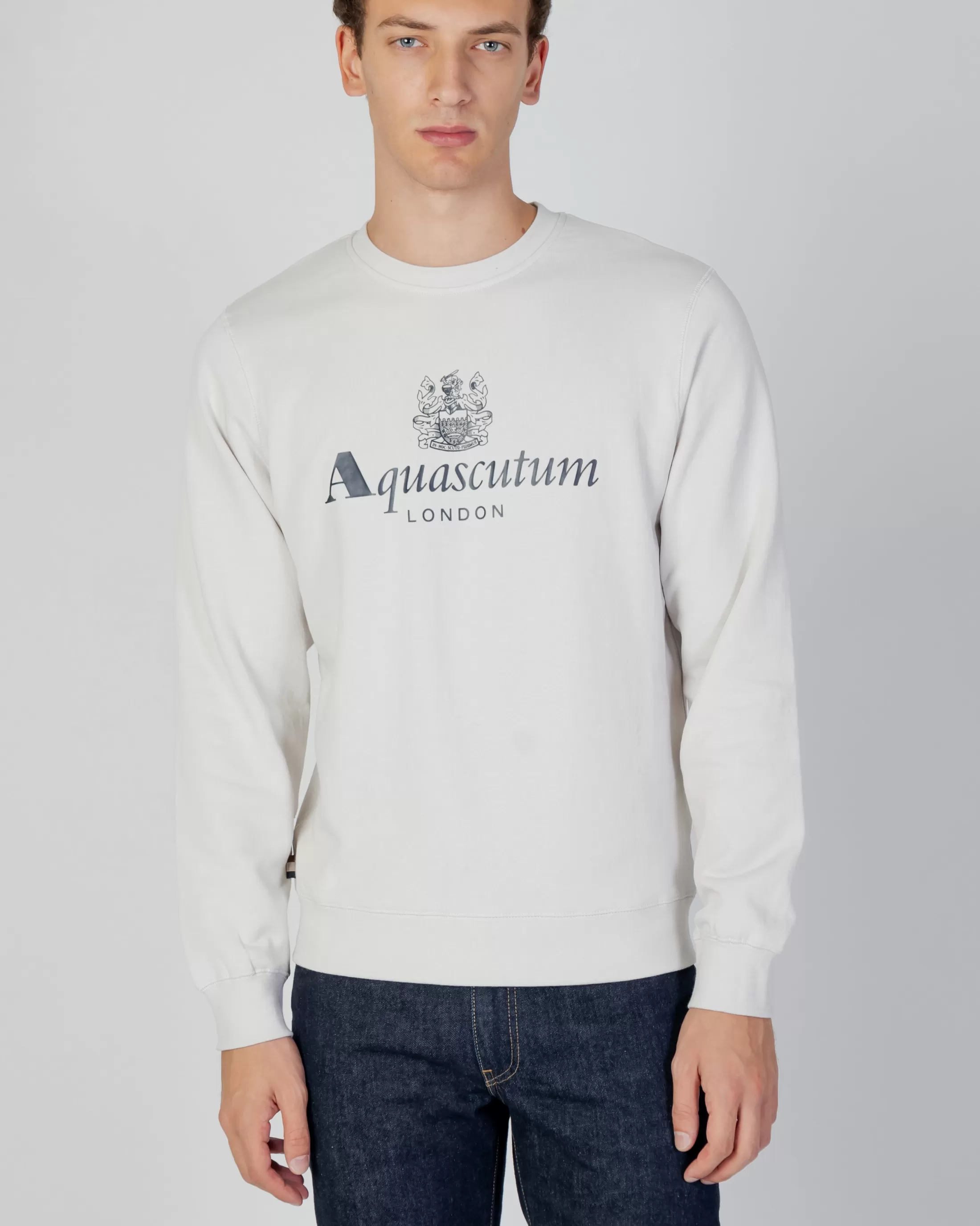 Aquascutum Active Sweatshirts | Active Big Logo Crew Neck Fleece