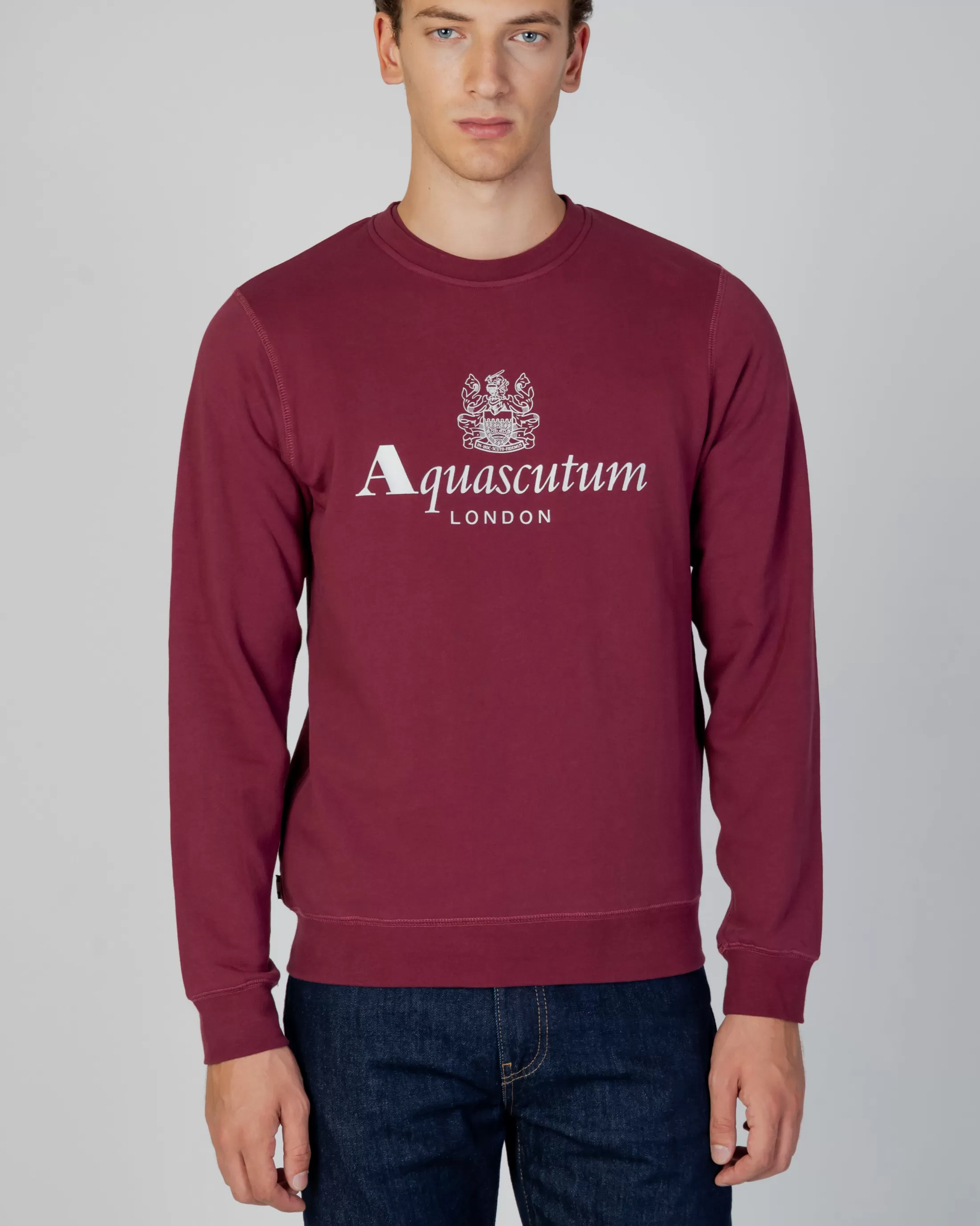 Aquascutum Active Sweatshirts | Active Big Logo Crew Neck Fleece