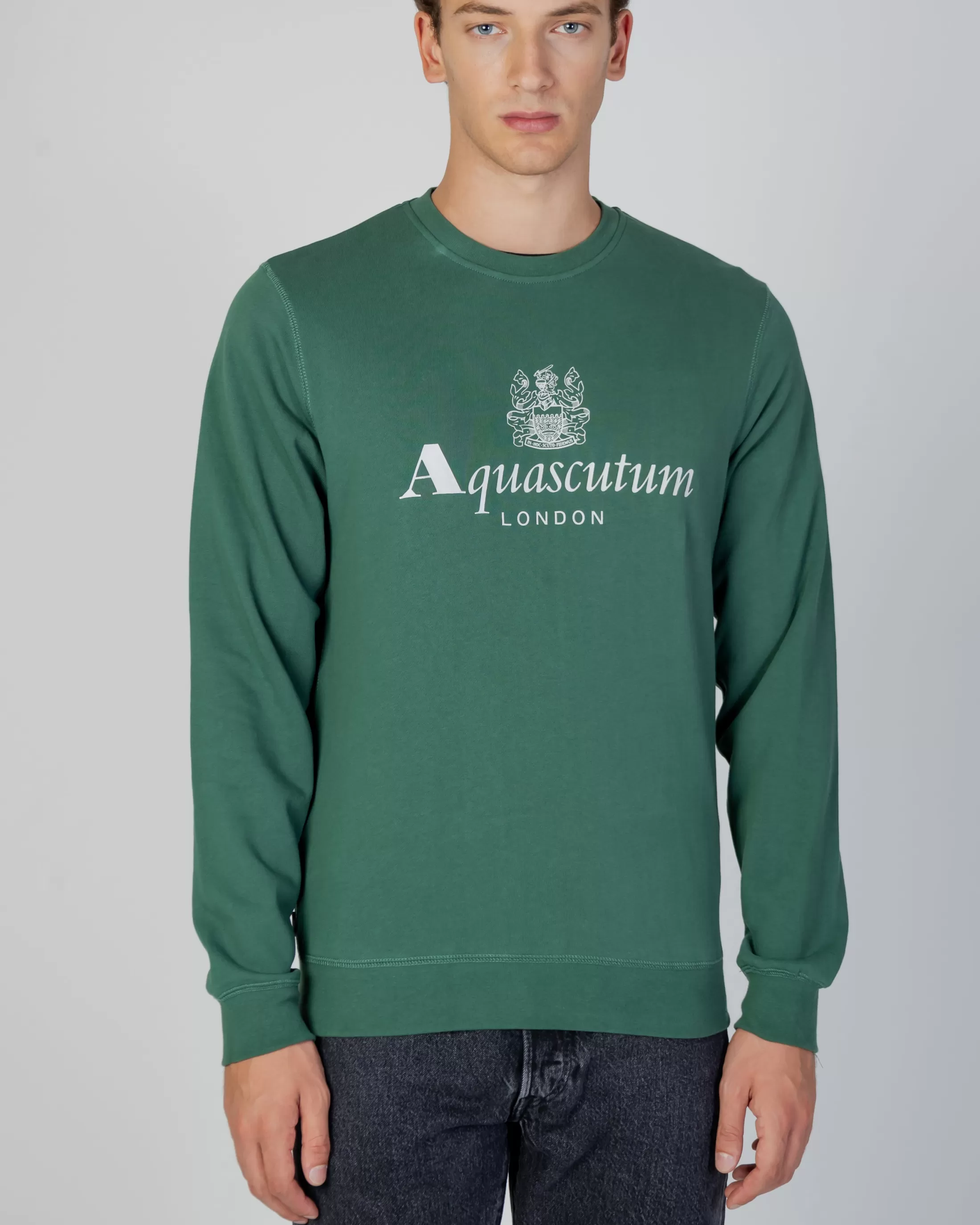 Aquascutum Active Sweatshirts | Active Big Logo Crew Neck Fleece