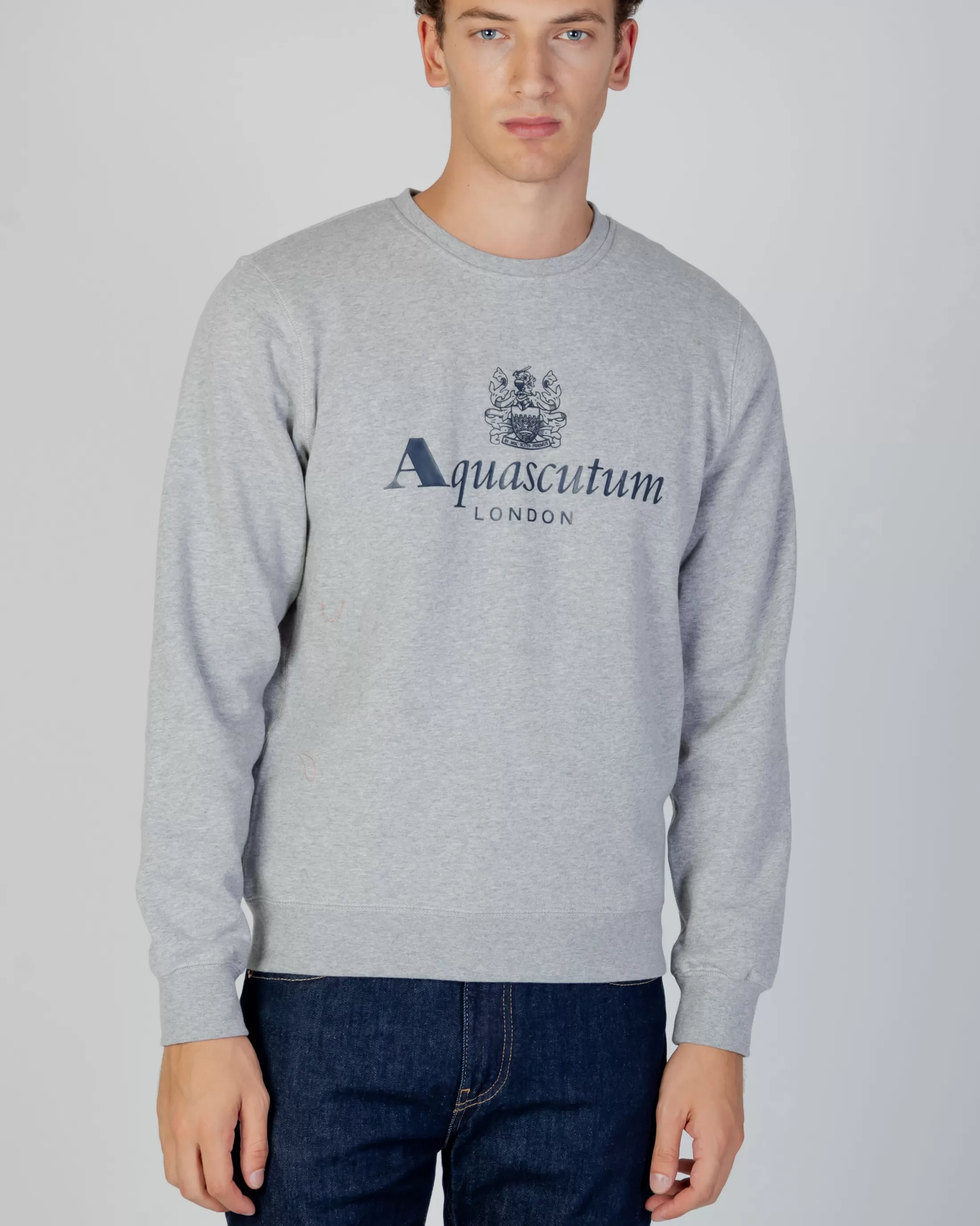 Aquascutum Active Sweatshirts | Active Big Logo Crew Neck Fleece