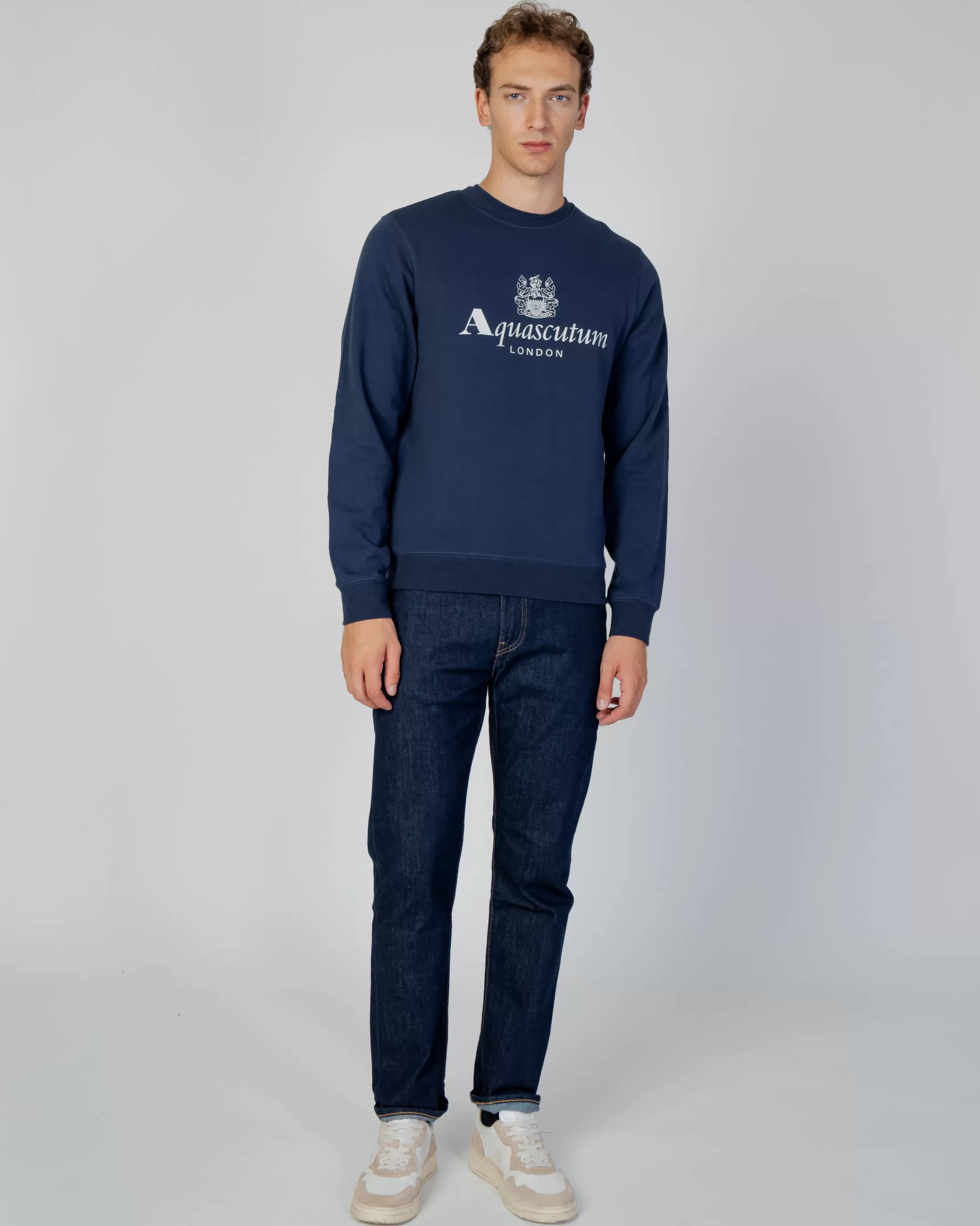 Aquascutum Active Sweatshirts | Active Big Logo Crew Neck Fleece