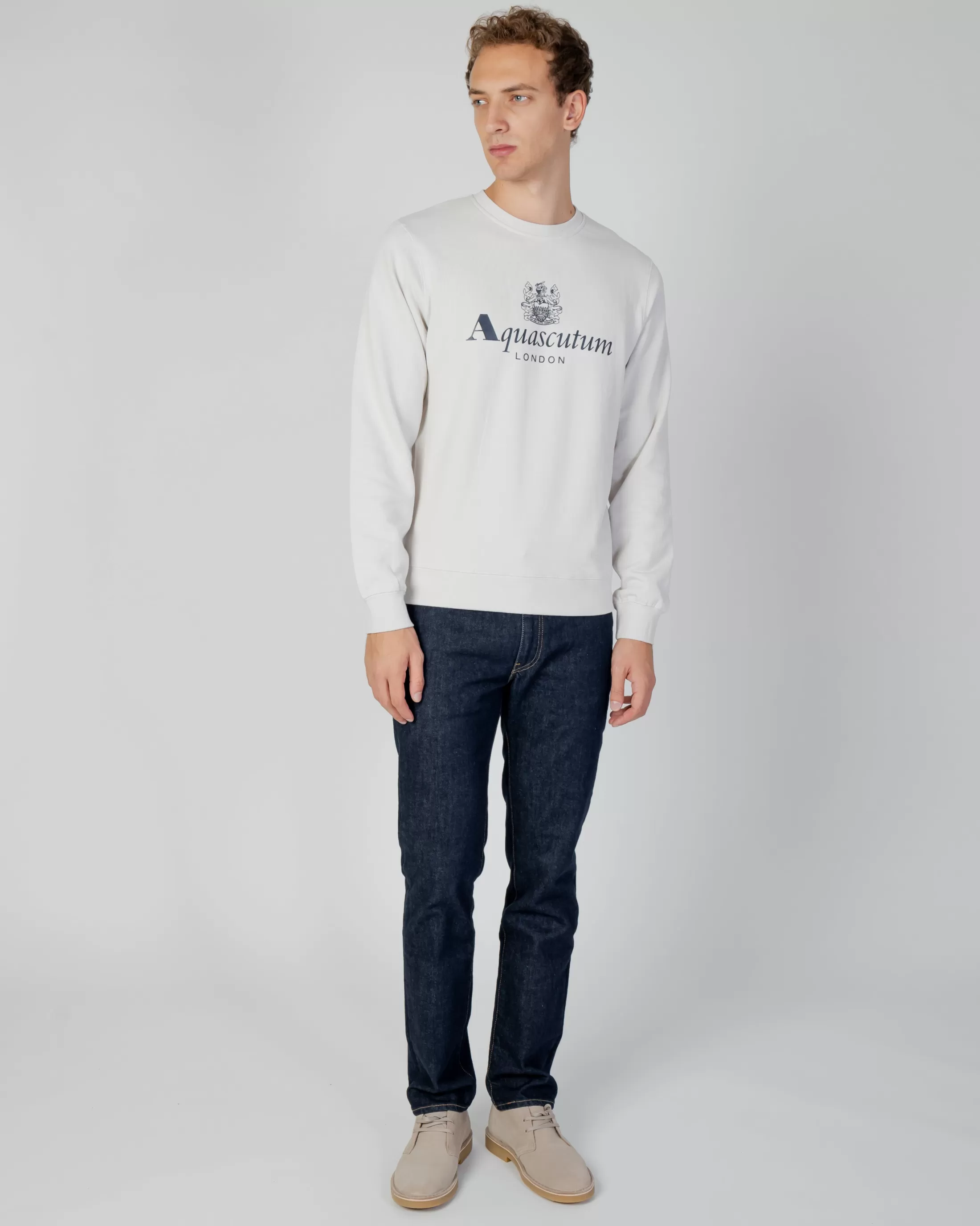 Aquascutum Active Sweatshirts | Active Big Logo Crew Neck Fleece