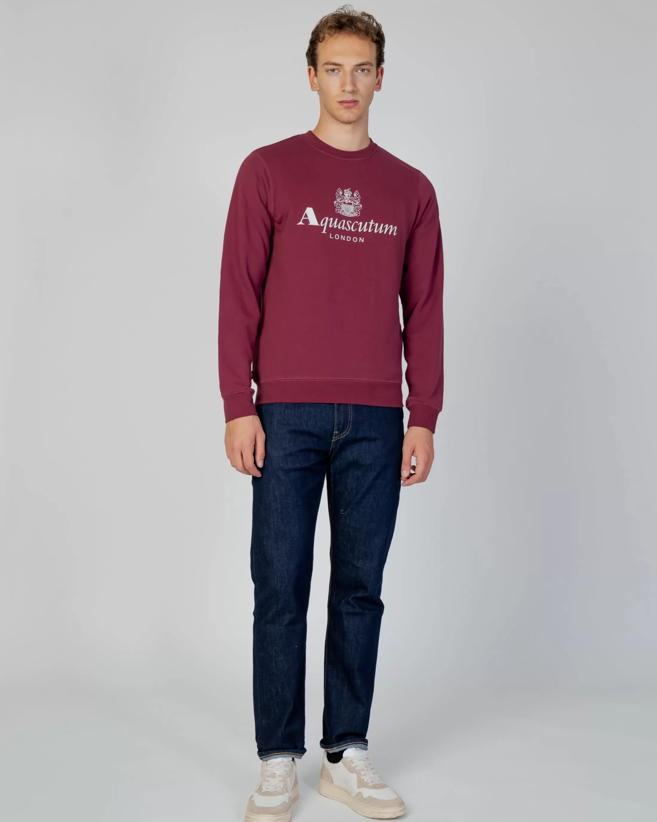 Aquascutum Active Sweatshirts | Active Big Logo Crew Neck Fleece