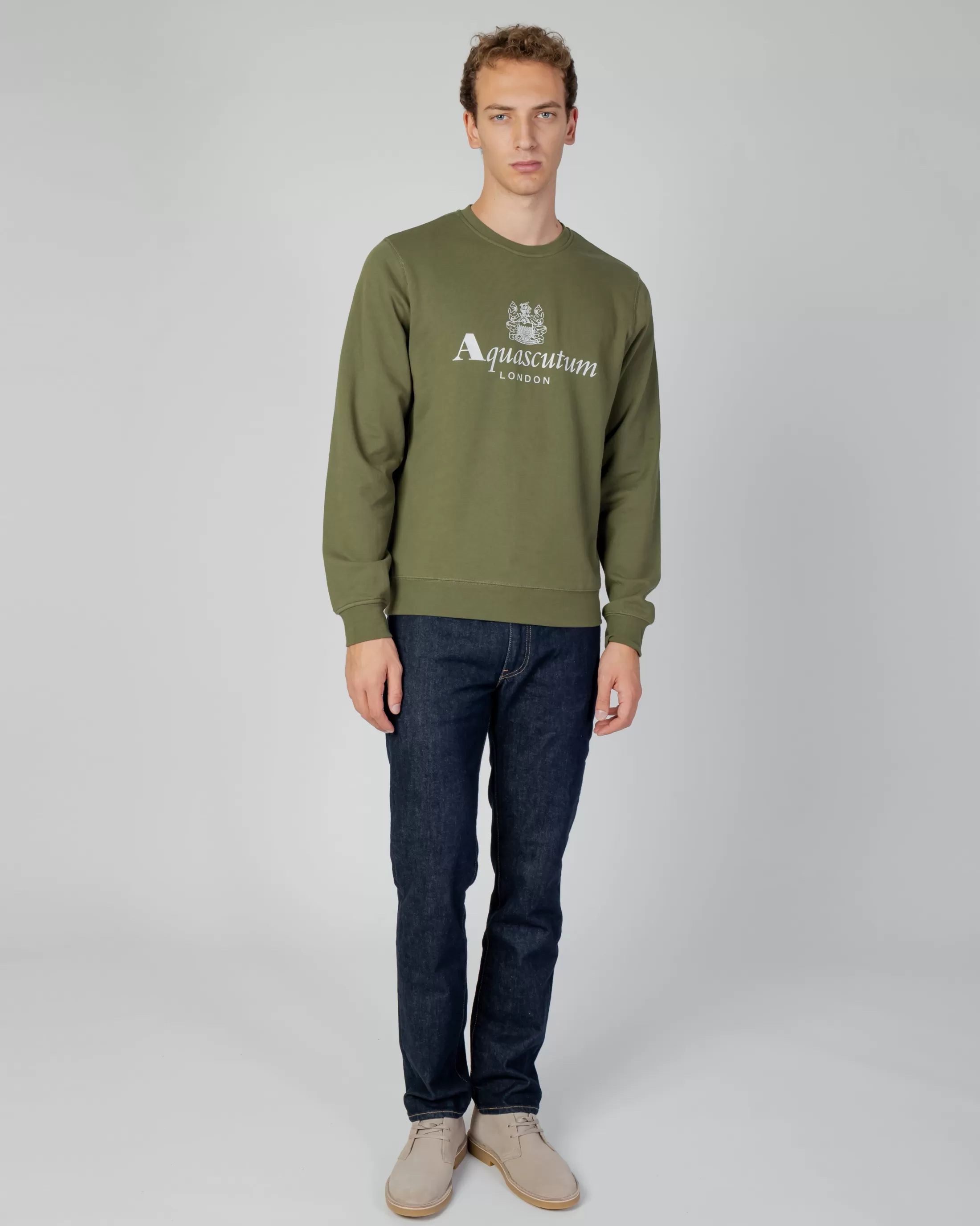 Aquascutum Active Sweatshirts | Active Big Logo Crew Neck Fleece