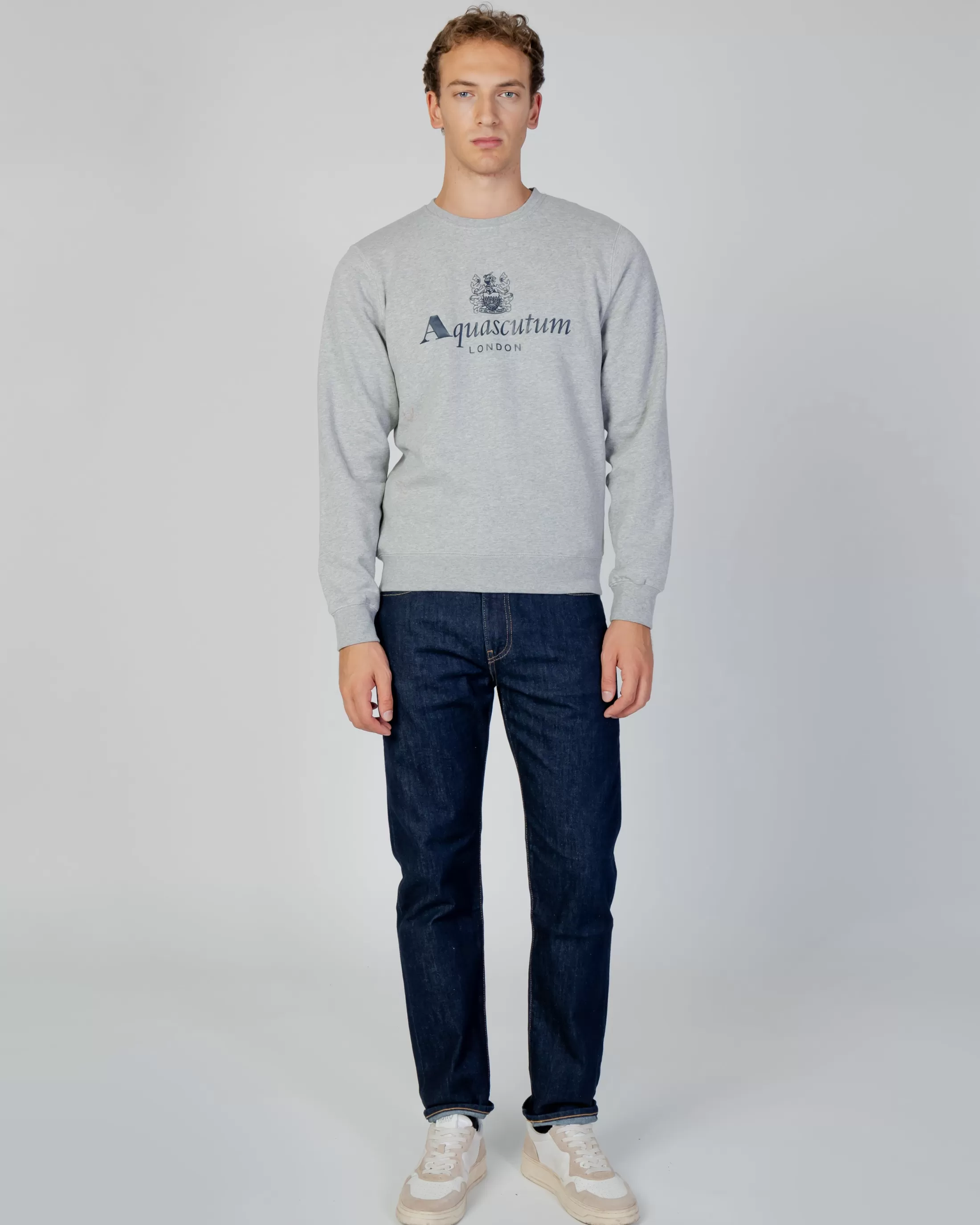 Aquascutum Active Sweatshirts | Active Big Logo Crew Neck Fleece