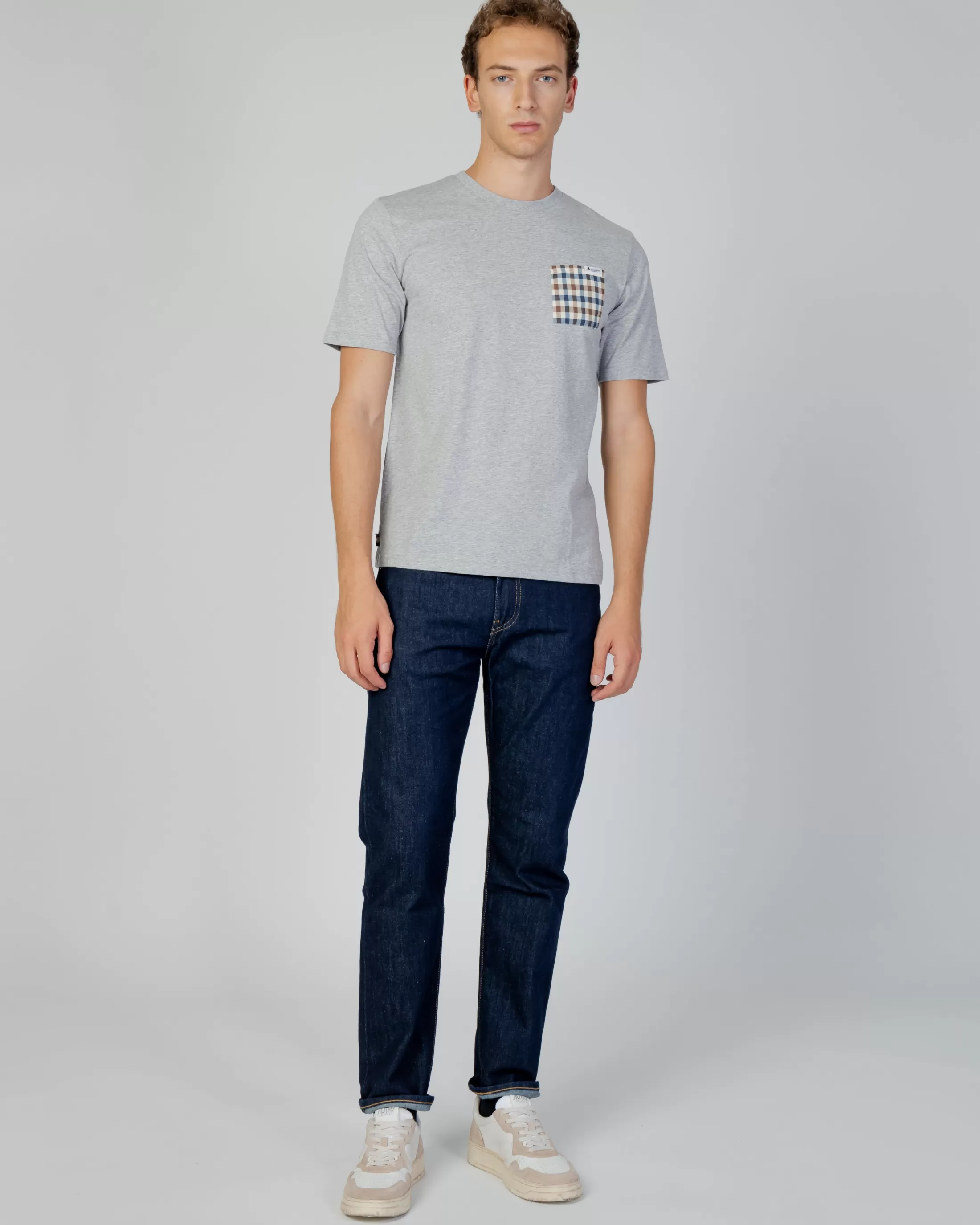 Aquascutum Active T-Shirts | Active Check Pocket T-Shirt