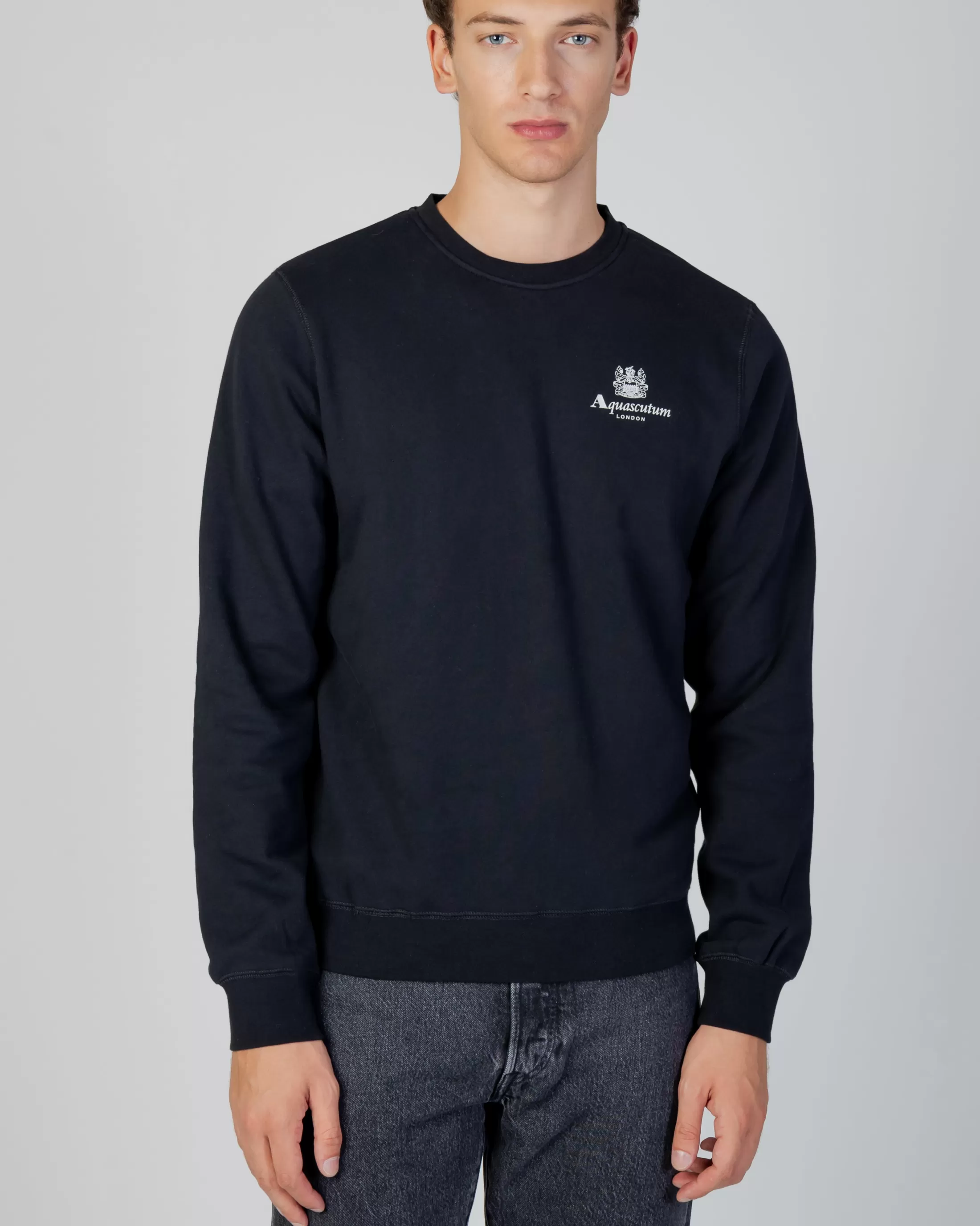 Aquascutum Active Sweatshirts | Active Small Logo Crew Neck Fleece