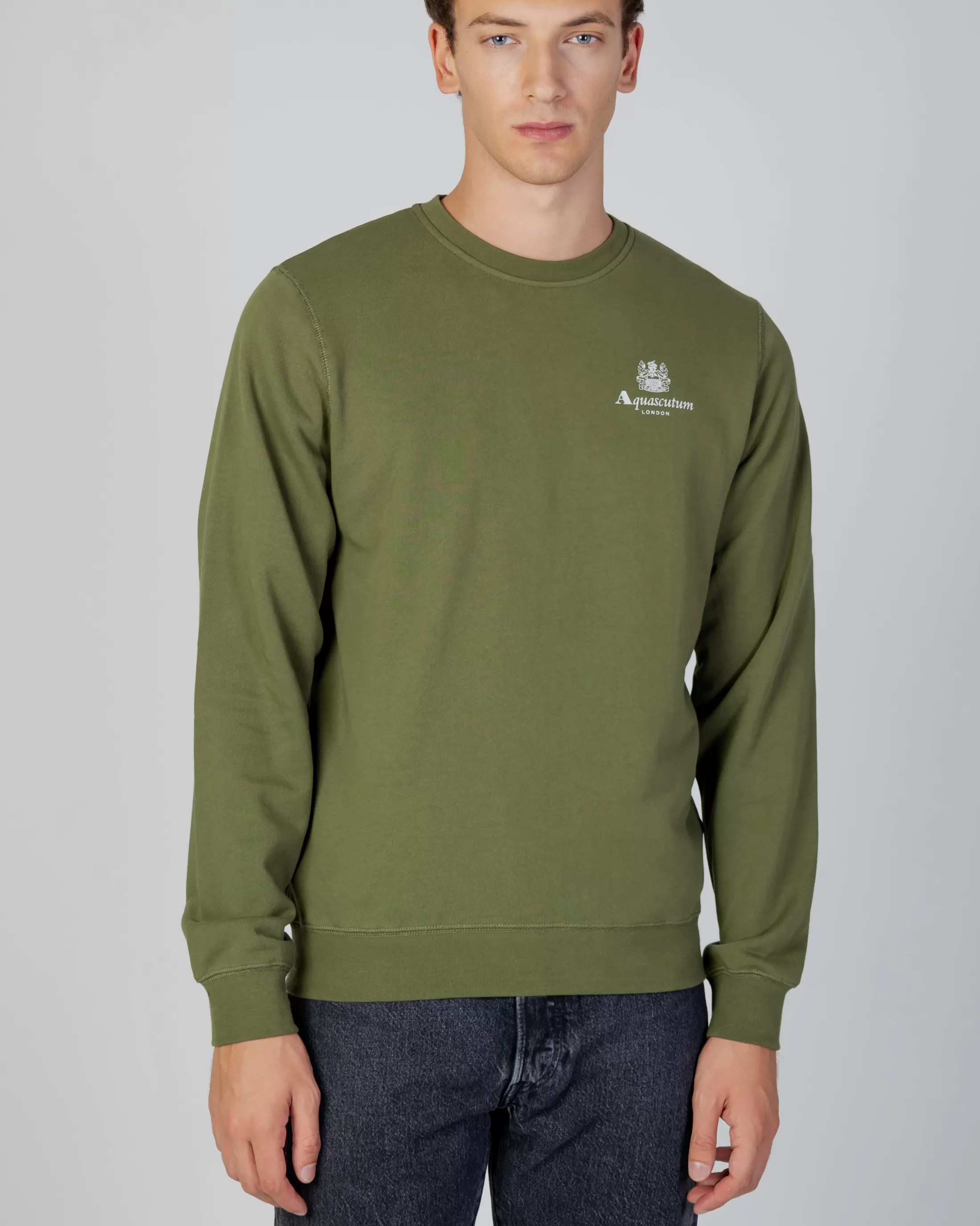 Aquascutum Active Sweatshirts | Active Small Logo Crew Neck Fleece