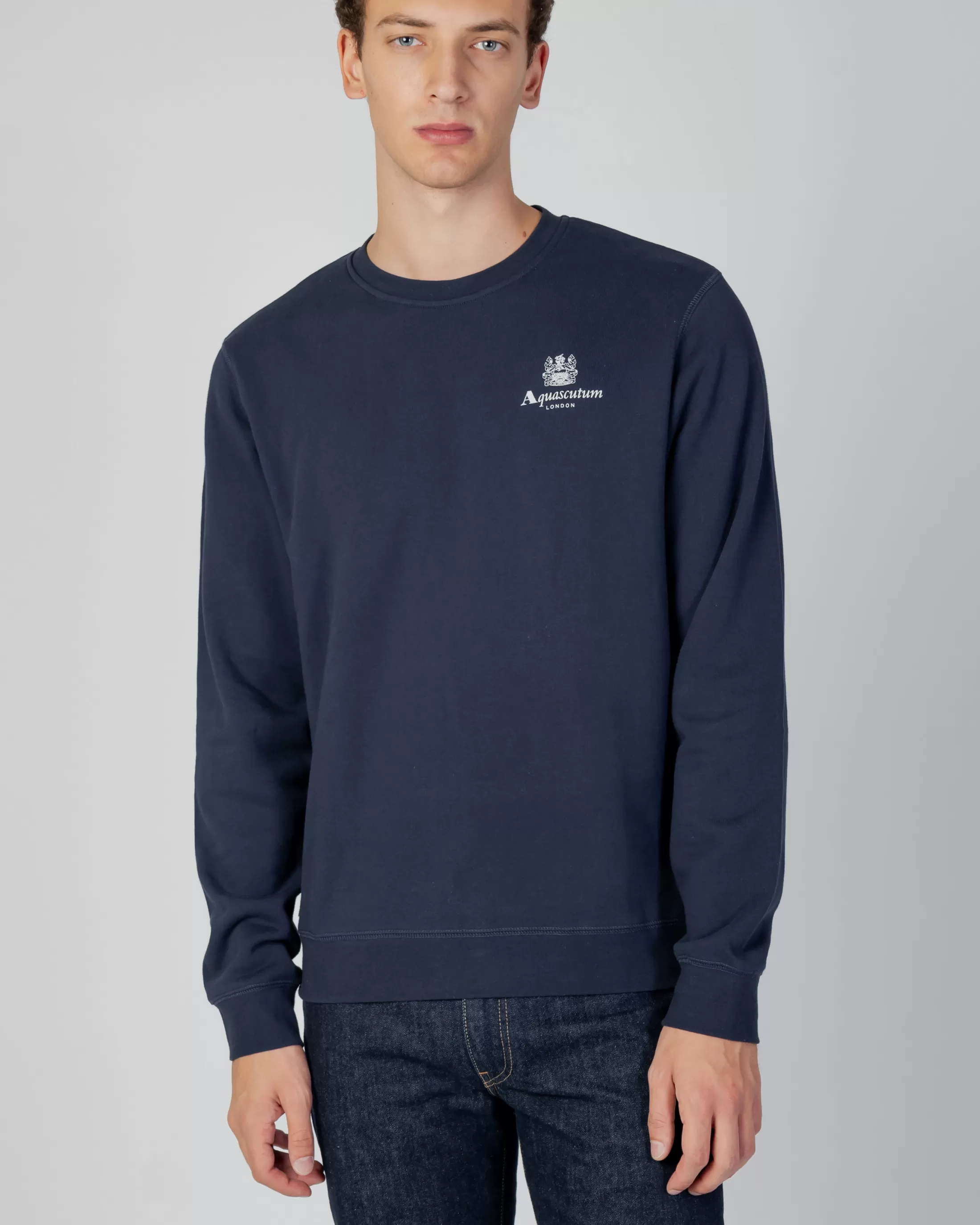 Aquascutum Active Sweatshirts | Active Small Logo Crew Neck Fleece