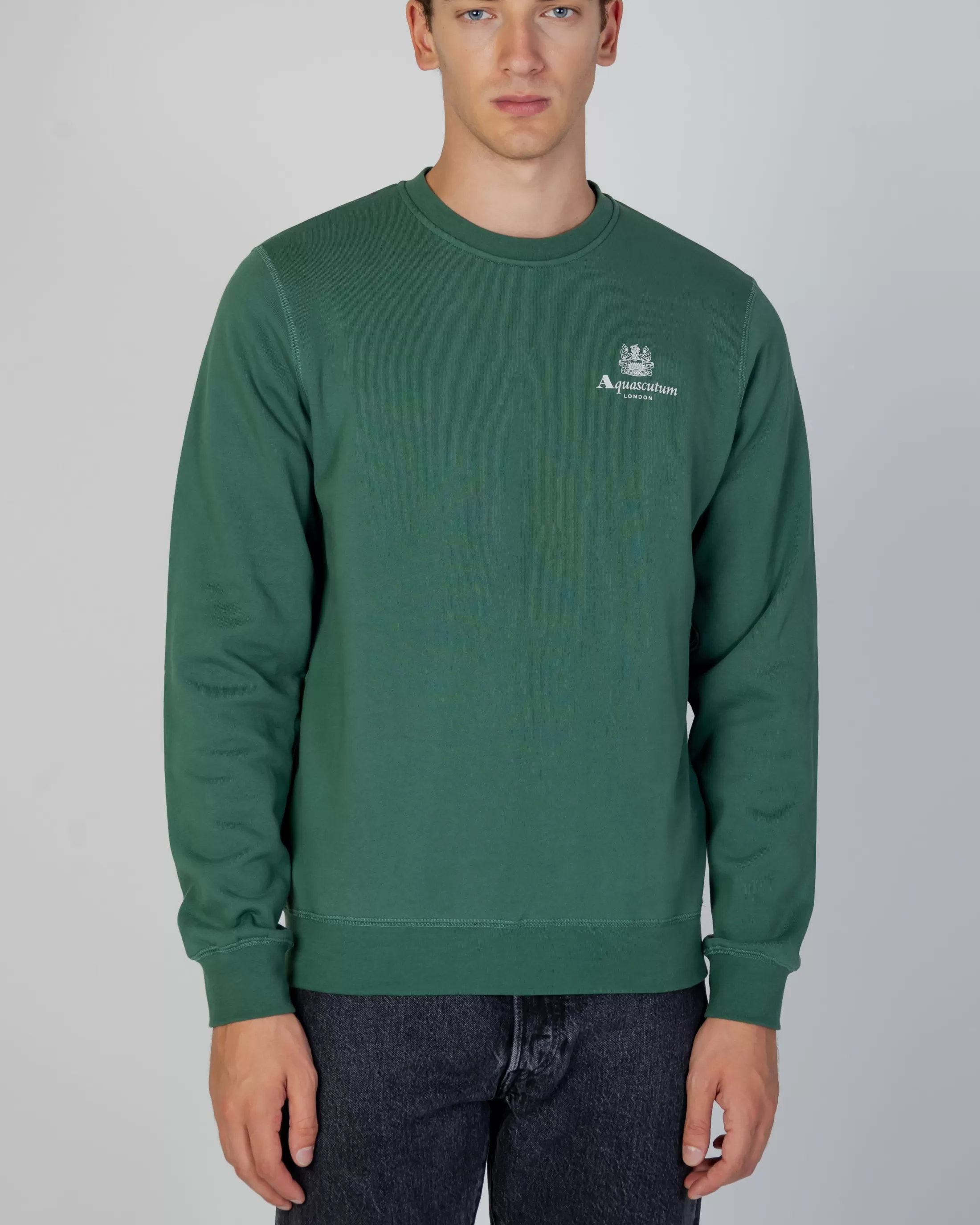 Aquascutum Active Sweatshirts | Active Small Logo Crew Neck Fleece