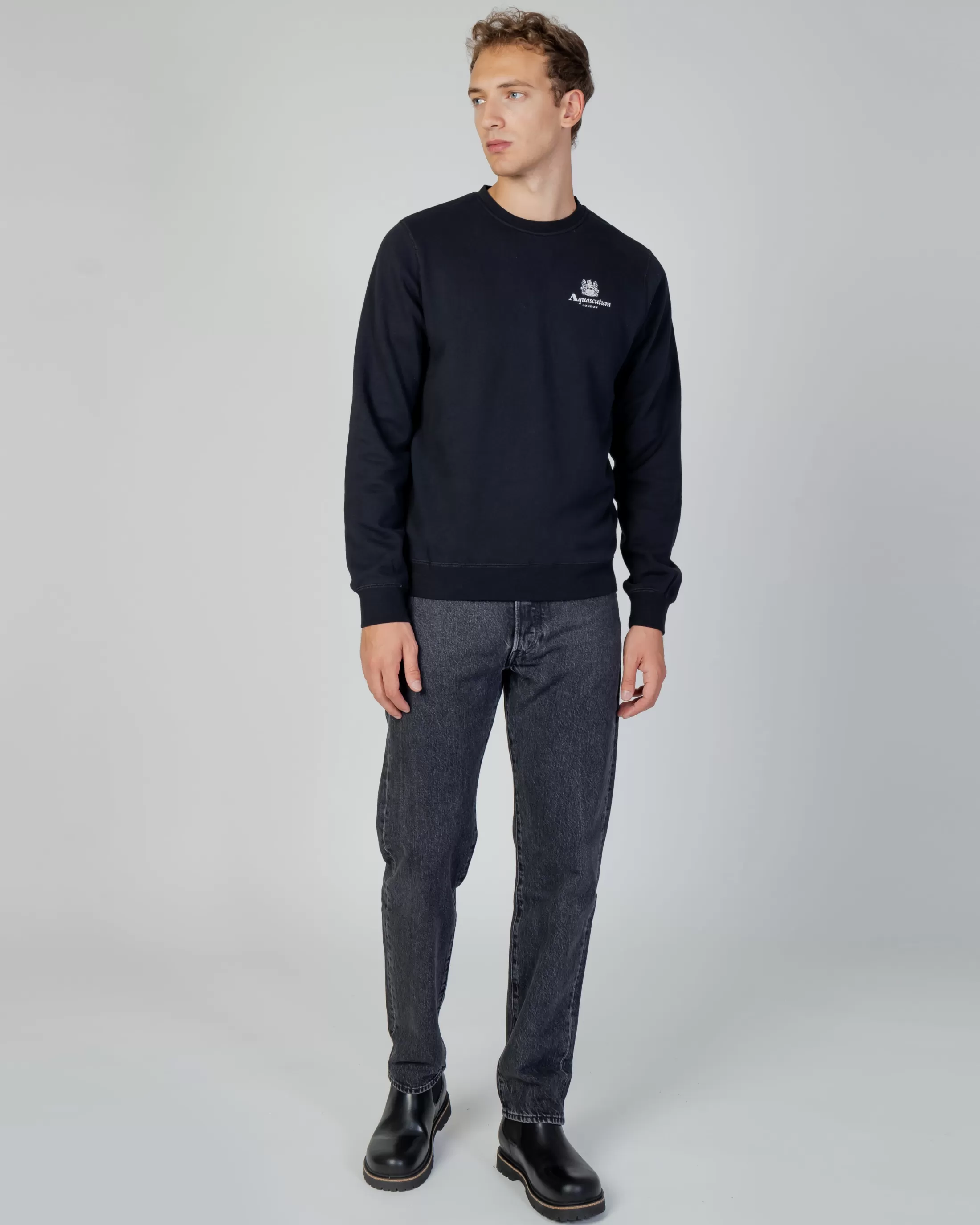 Aquascutum Active Sweatshirts | Active Small Logo Crew Neck Fleece