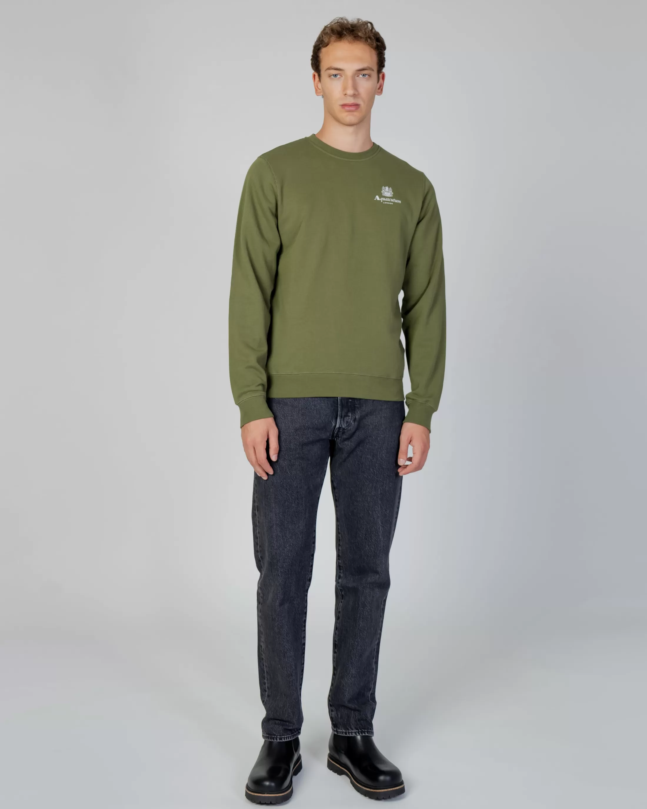 Aquascutum Active Sweatshirts | Active Small Logo Crew Neck Fleece