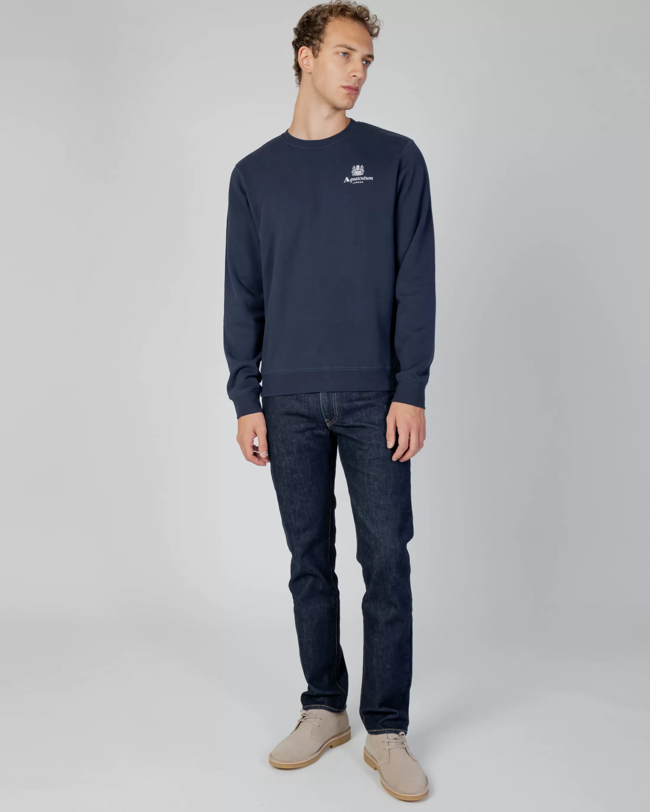 Aquascutum Active Sweatshirts | Active Small Logo Crew Neck Fleece