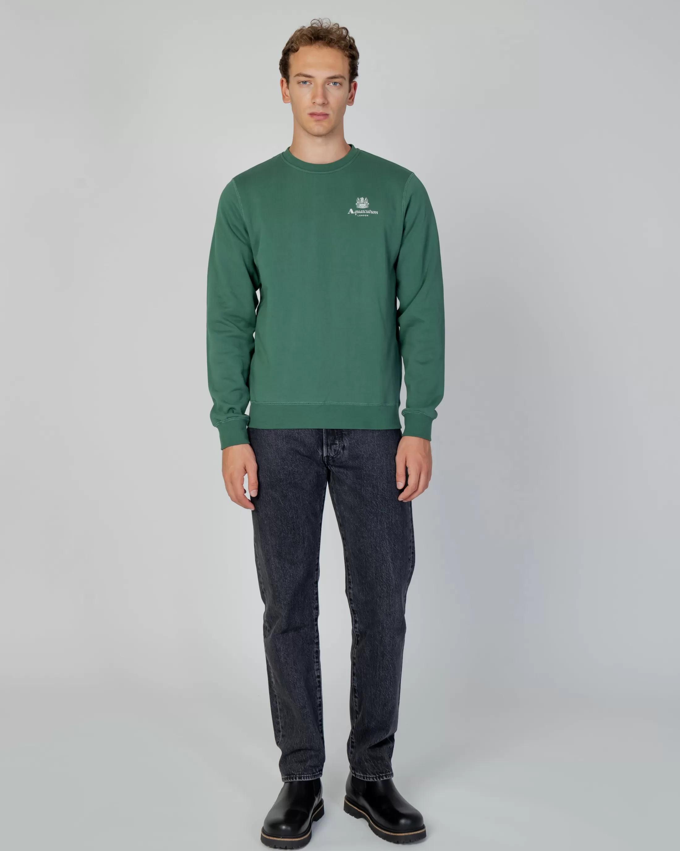 Aquascutum Active Sweatshirts | Active Small Logo Crew Neck Fleece