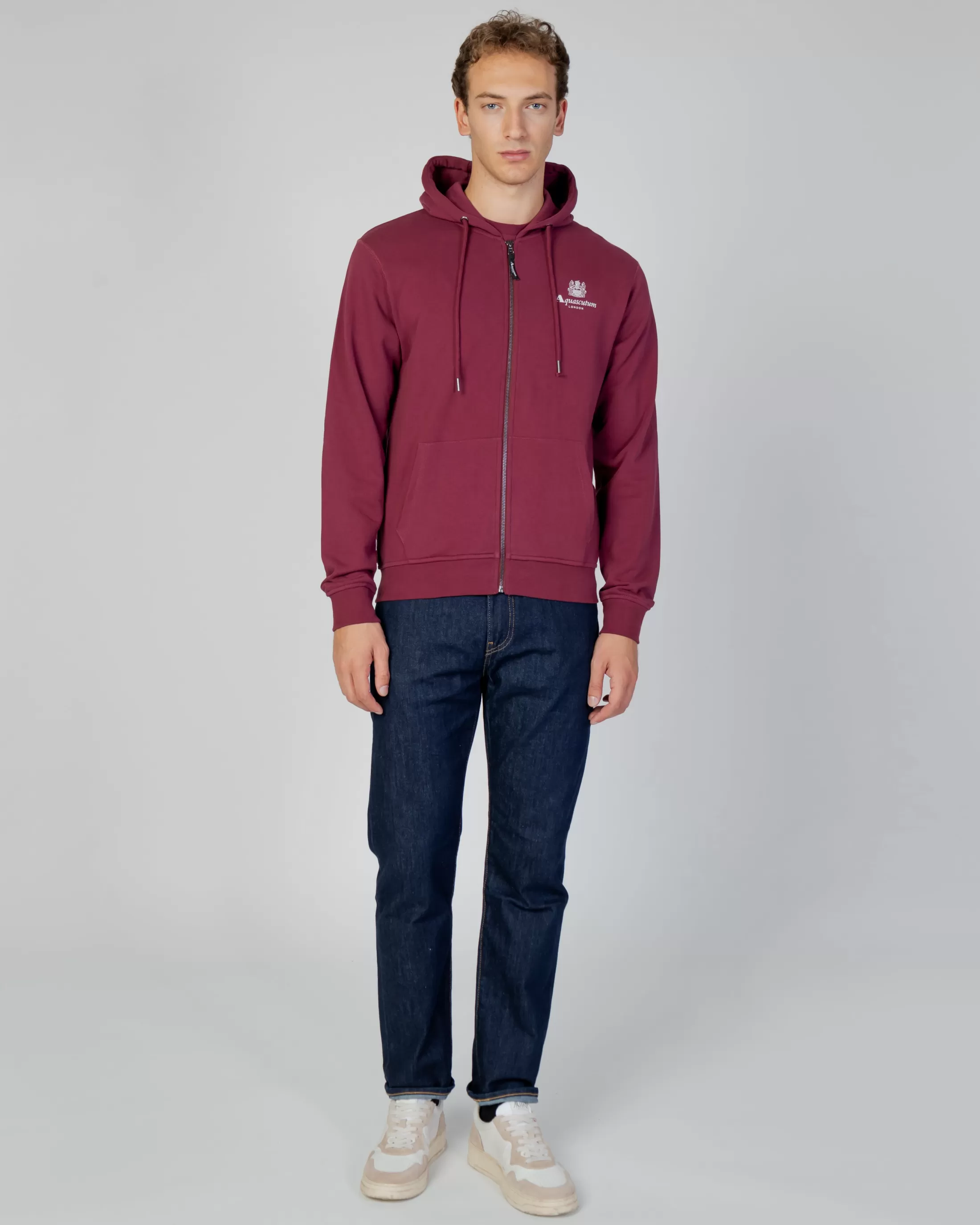 Aquascutum Active Sweatshirts | Active Small Logo Full Zip Hoodie Fleece