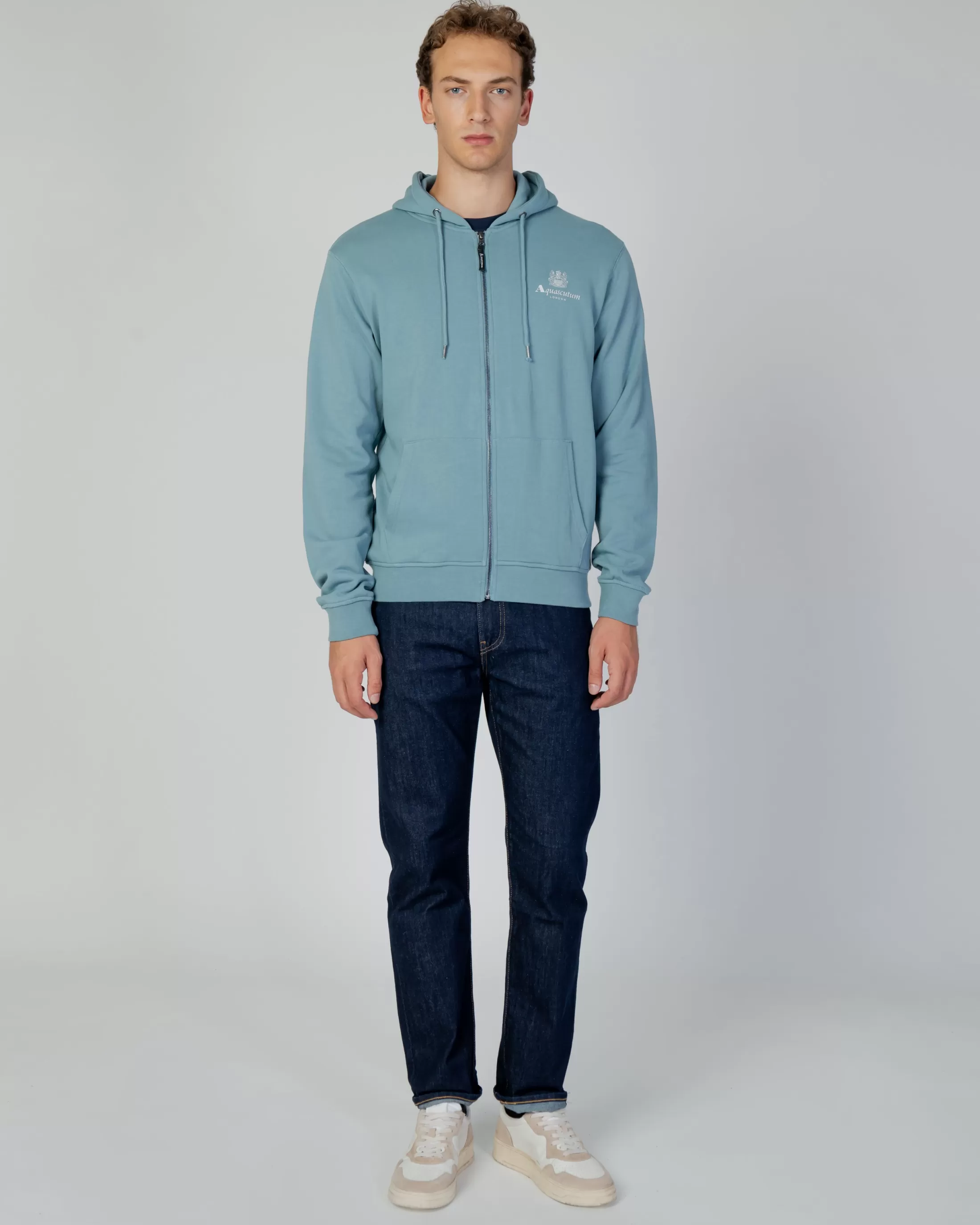 Aquascutum Active Sweatshirts | Active Small Logo Full Zip Hoodie Fleece