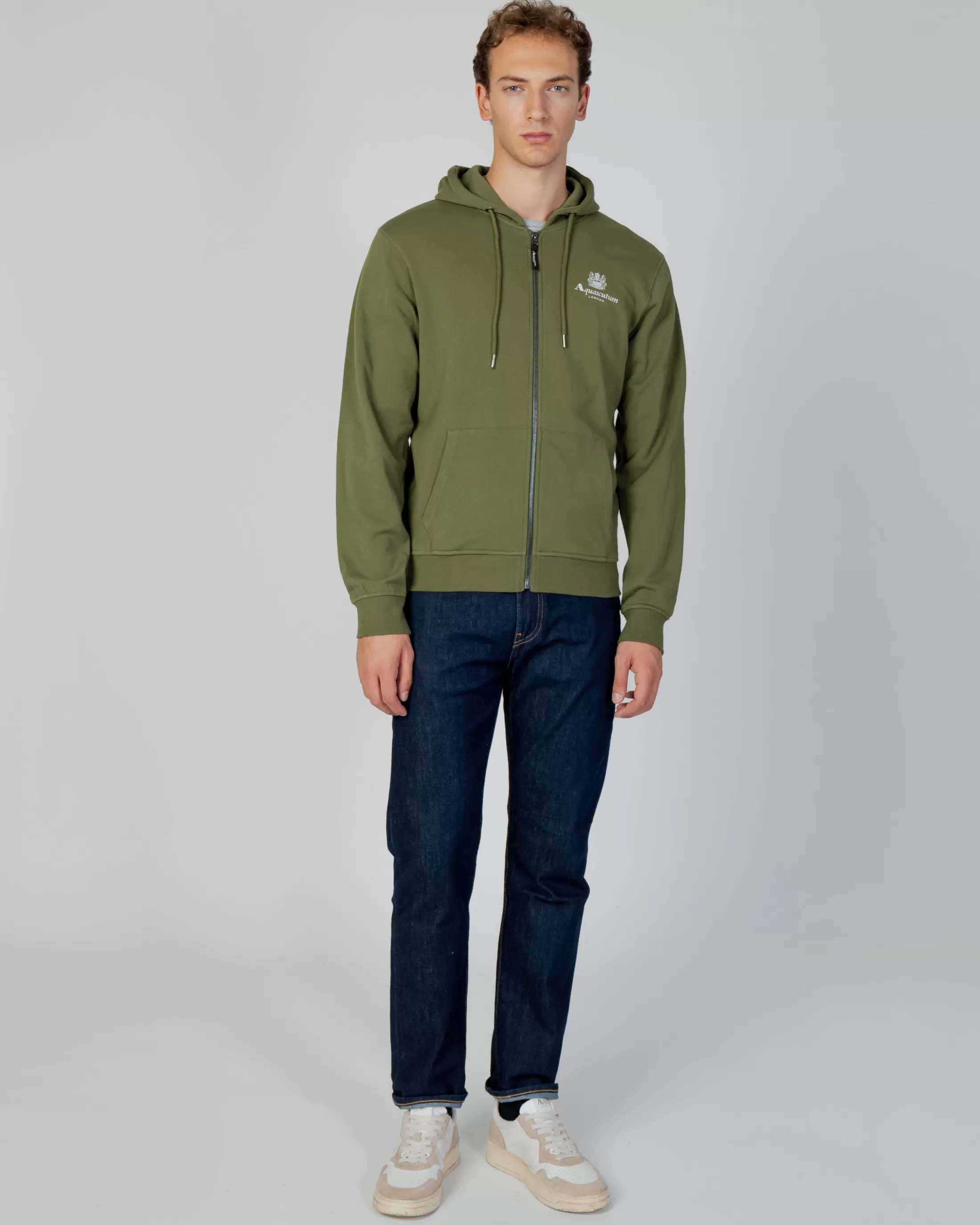 Aquascutum Active Sweatshirts | Active Small Logo Full Zip Hoodie Fleece