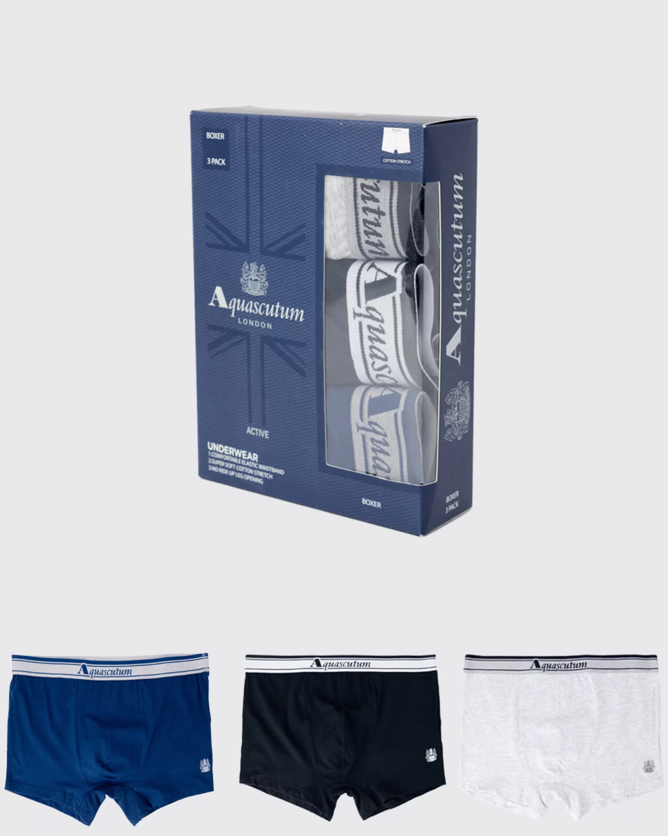 Aquascutum Active Boxer | Active Underwear Boxer Triple Pack