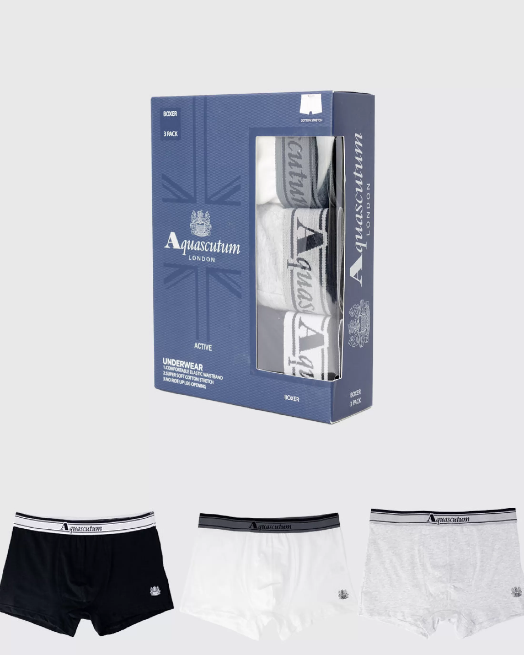 Aquascutum Active Boxer | Active Underwear Boxer Triple Pack